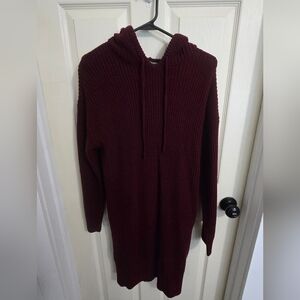 Men's Burgundy Hooded Sweater